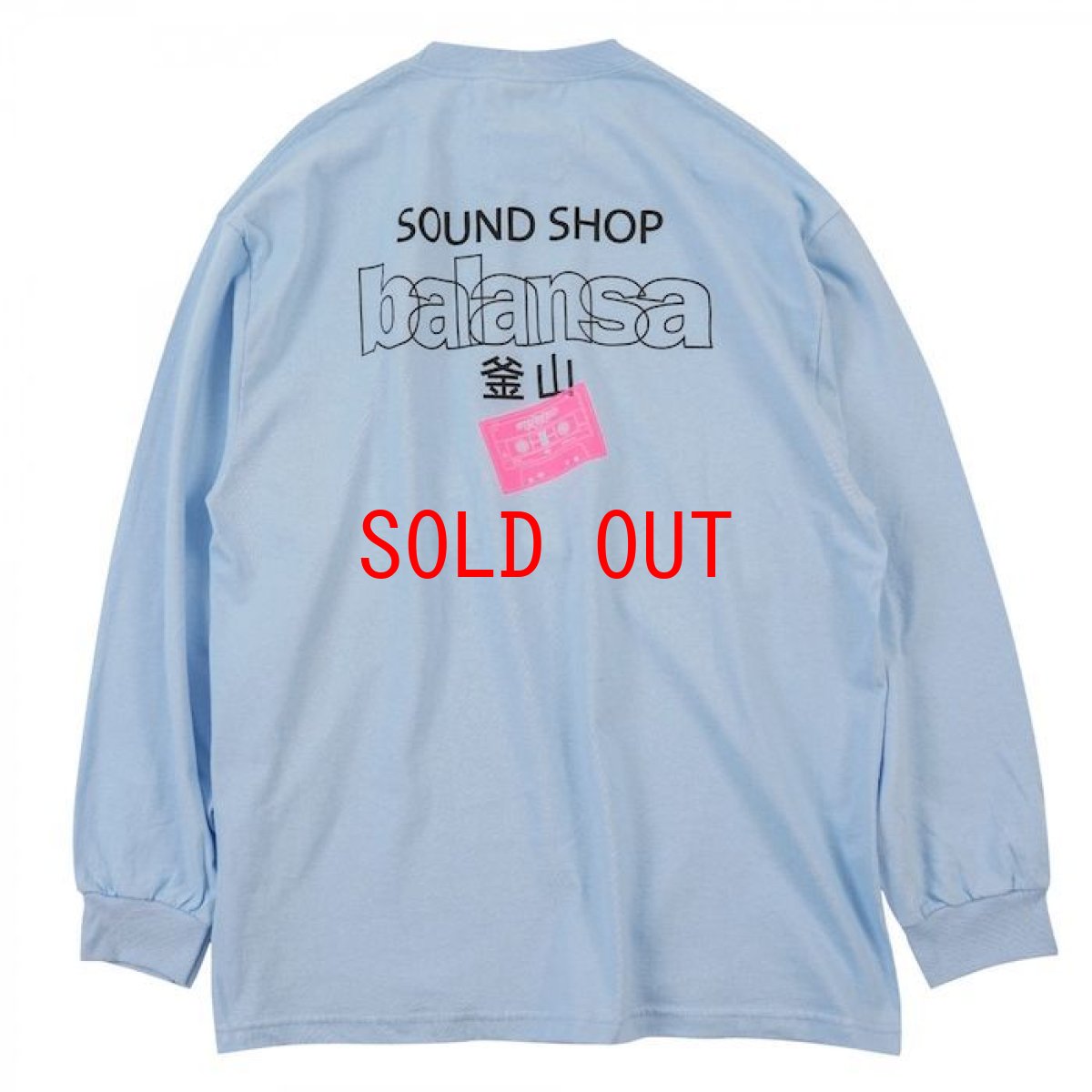 画像1: × Sound Shop balansa L/S Compact Cassette Tee Tシャツ Sax Blue Black 長袖 Tシャツ (1)
