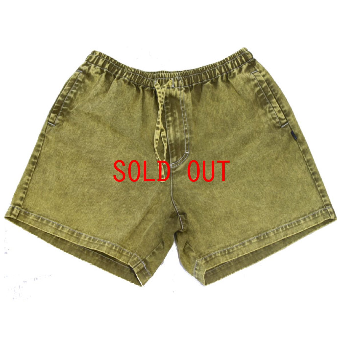 画像1: Chemical Washed Color Denim Shorts スケミカル ウォッシュ カラー デニム ショーツ Yellow (1)