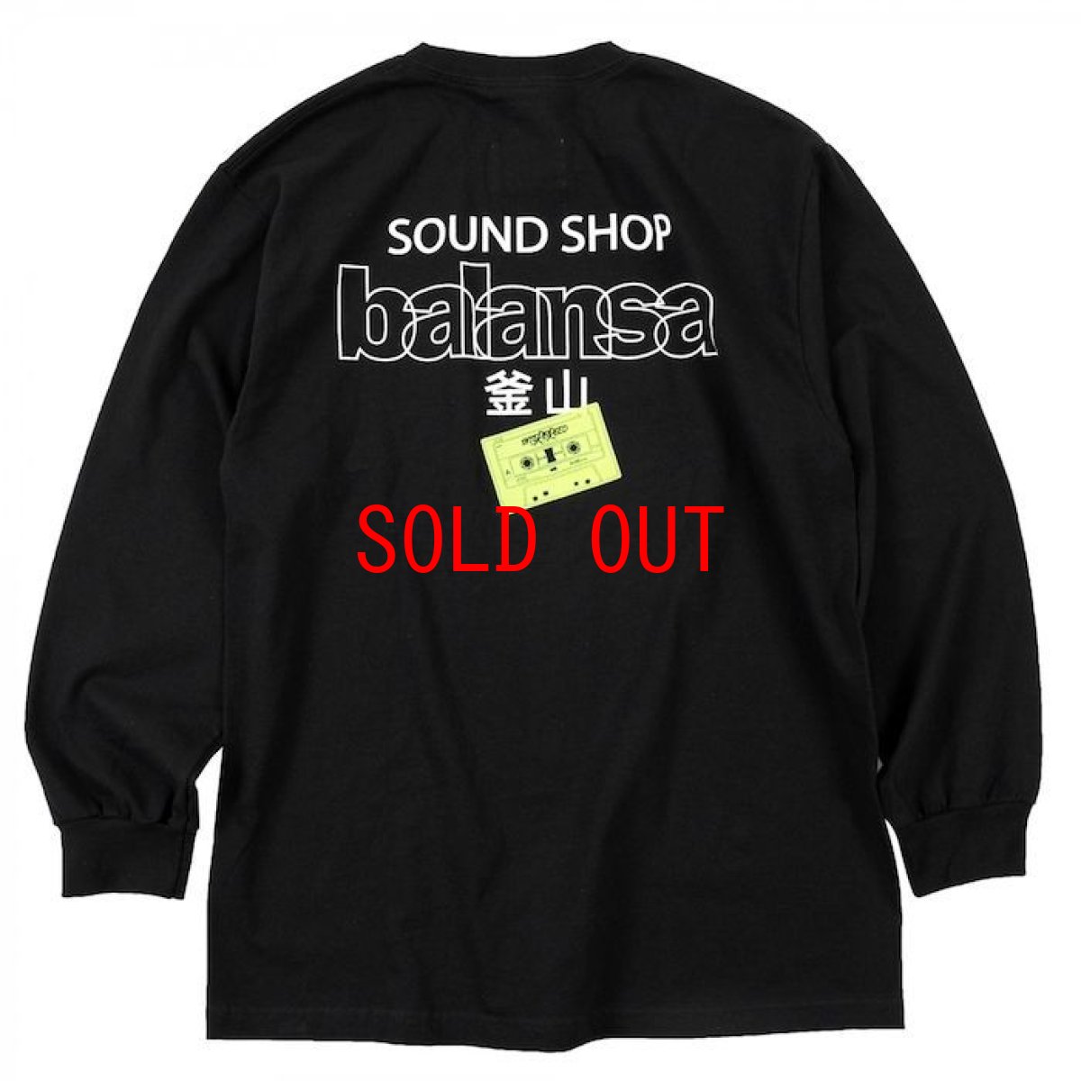 画像1: × Sound Shop balansa L/S Compact Cassette Tee Tシャツ Black 長袖 Tシャツ (1)