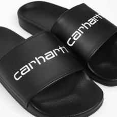 画像4: Carhartt WIP (カーハート ワークインプログレス) Logo Slipper Black White (4)