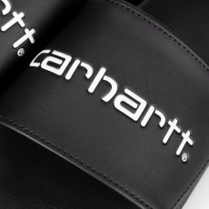 画像2: Carhartt WIP (カーハート ワークインプログレス) Logo Slipper Black White (2)