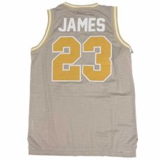 画像2: LeBron James 23 St. Mary Fighting Irish Basketball Game Jersey Gold Beige レブロン ジェームズ High School バスケットボール ジャージ ゲーム シャツ 復刻 (2)