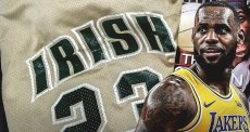 画像6: LeBron James 23 St. Mary Fighting Irish Basketball Game Jersey Gold Beige レブロン ジェームズ High School バスケットボール ジャージ ゲーム シャツ 復刻 (6)