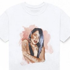 画像2: Aaliyah S/S "Watercolor sketch" Official Rap Tee アリーヤ オフィシャル ライセンス 半袖 Tシャツ (2)