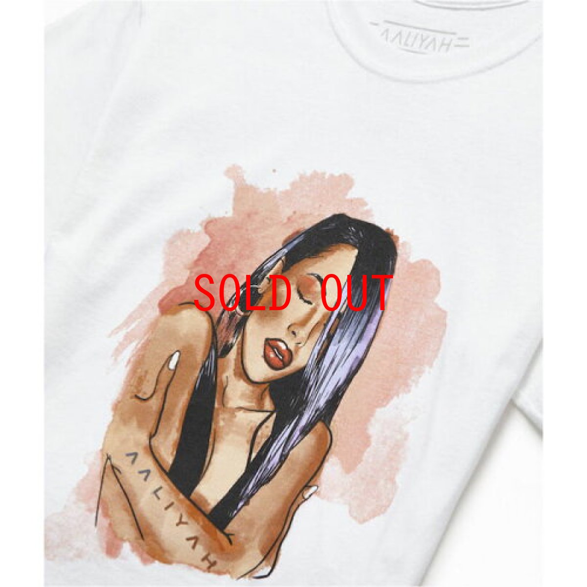 画像3: Aaliyah S/S "Watercolor sketch" Official Rap Tee アリーヤ オフィシャル ライセンス 半袖 Tシャツ (3)