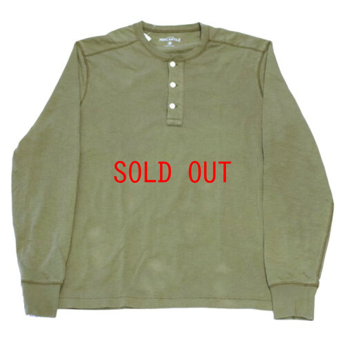 画像1: Henly Neck L/S Tee Olive Green ヘンリー ネック オリーブ グリーン 長袖 Tシャツ リカーストア (1)