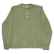 画像1: Henly Neck L/S Tee Olive Green ヘンリー ネック オリーブ グリーン 長袖 Tシャツ リカーストア (1)