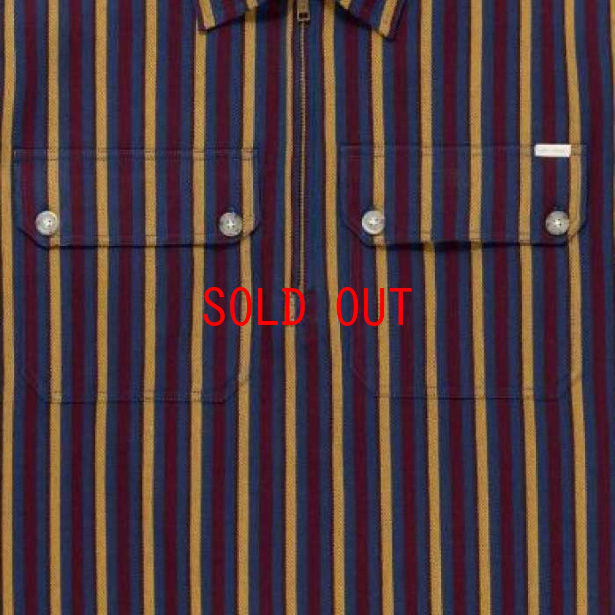 画像5: Striped Half Zip L/S Work Shirt ストライプ ハーフジップ ワーク 長袖 シャツ  (5)
