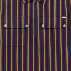 画像5: Striped Half Zip L/S Work Shirt ストライプ ハーフジップ ワーク 長袖 シャツ  (5)