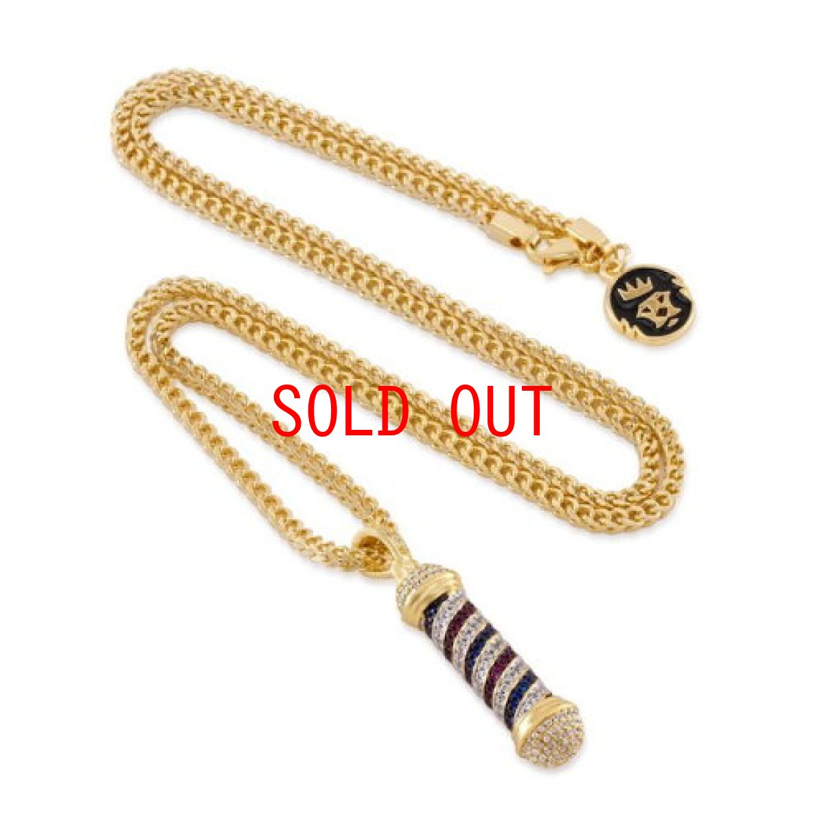 画像2: 14K Gold Plated Barber Shop Pole Sighn Necklace ネックレス バーバー ポール サイン ゴールド (2)