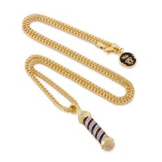 画像2: 14K Gold Plated Barber Shop Pole Sighn Necklace ネックレス バーバー ポール サイン ゴールド (2)