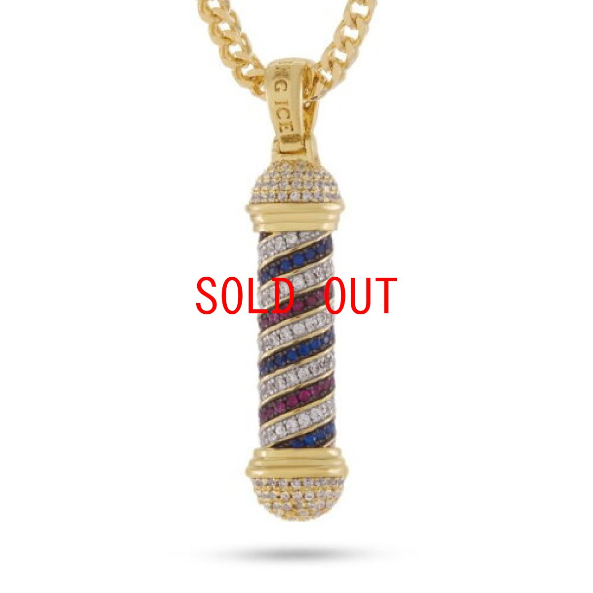 画像3: 14K Gold Plated Barber Shop Pole Sighn Necklace ネックレス バーバー ポール サイン ゴールド (3)