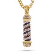 画像3: 14K Gold Plated Barber Shop Pole Sighn Necklace ネックレス バーバー ポール サイン ゴールド (3)