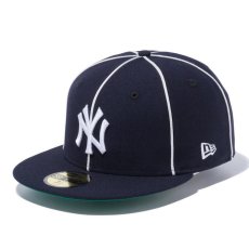 画像1: 59Fifty NewYork Yankees Piping Cap ニューヨーク ヤンキース キャップ 帽子 (1)