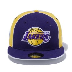 画像2: 59Fifty NBA Los Angeles Lakers Piping Cap ロサンゼルス レイカース キャップ 帽子  (2)