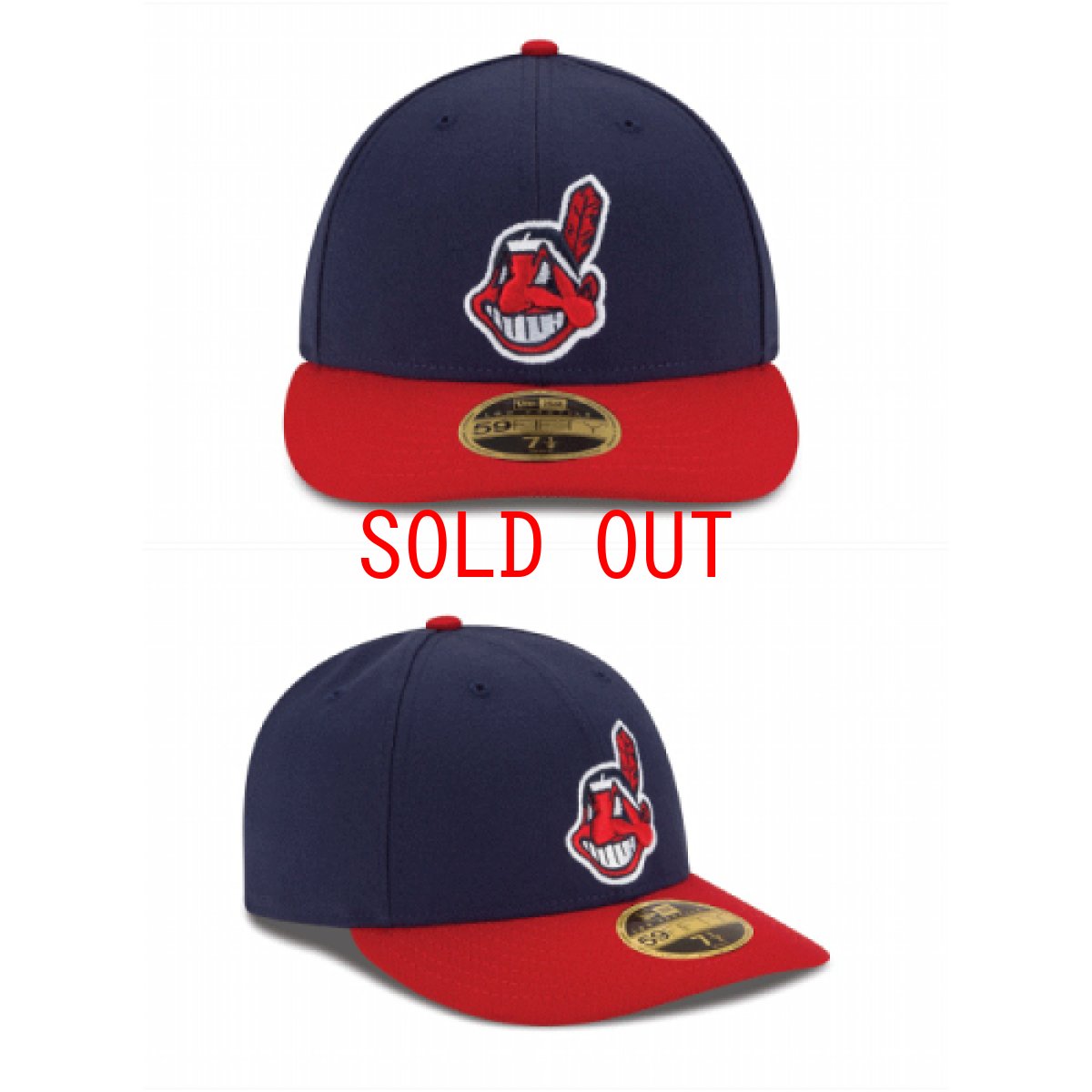 画像2: LP 59Fifty Cleveland Indians Navy Red クリーブランド インディアンス キャップ 帽子 ゲーム オンフィールド Classic クラシック MLB 公式 Official (2)