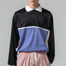 画像1: Tennis Jersey L/S Zip Polo Shirts ロンT ロング ポロ シャツ (1)