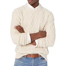 画像1: J.Crew (ジェイクルー) Crew Neck Cable Knit Sweater クルーネック ケーブル ニット セーター (1)