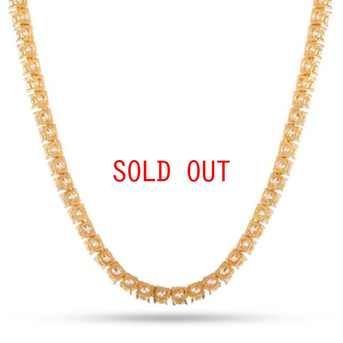 画像2: Tennis Chain Necklace 4mm 14K Gold ネックレス ゴールド テニス チェーン  (2)