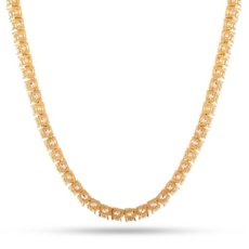 画像2: Tennis Chain Necklace 4mm 14K Gold ネックレス ゴールド テニス チェーン  (2)