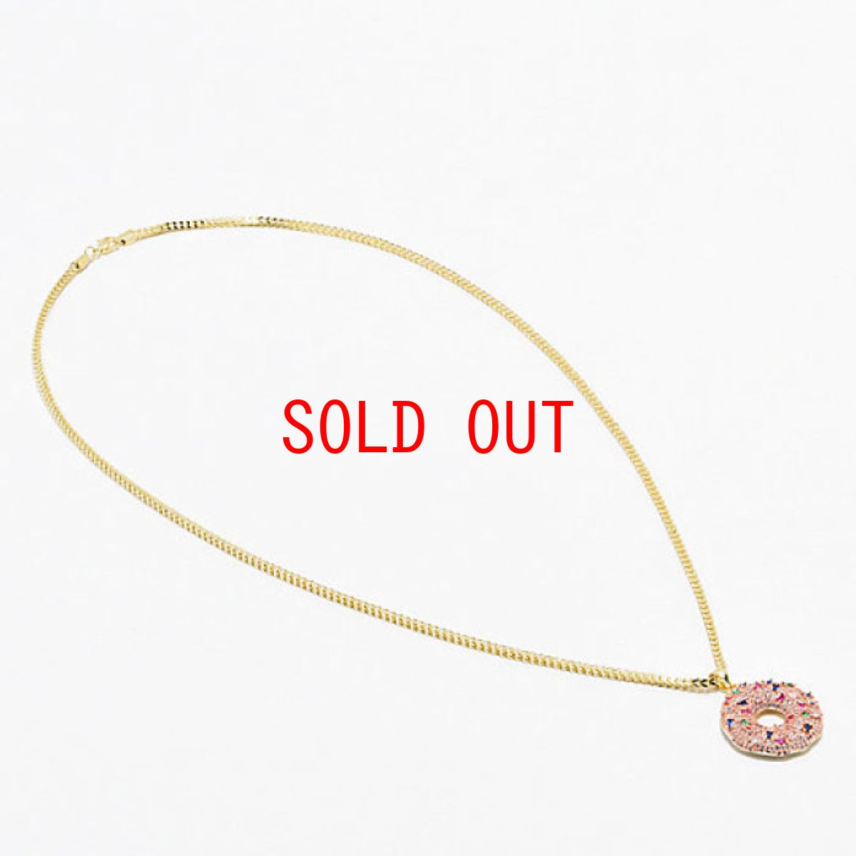 画像4: The CZ Donut Necklace 14K Gold Single chain ネックレス ゴールド 60cm ドーナツ チェーン Odd Future (4)