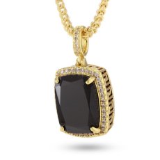 画像1: 14K Gold Onyx Crown Necklace ネックレス オニキス  (1)