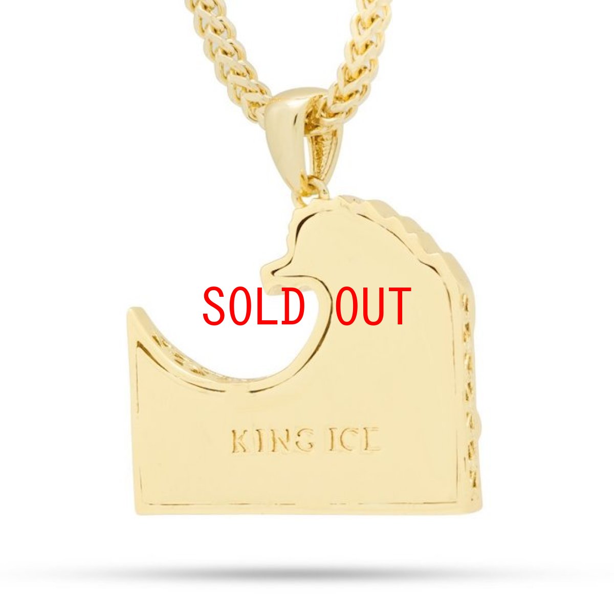 画像2: 14K Gold Plated Great Wave Necklace ネックレス ゴールド 64cm チェーン 波 ウェーブ 真鍮 葛飾 北斎 浮世絵 Ukiyoe Hokusai Katsushika ネックレス  (2)