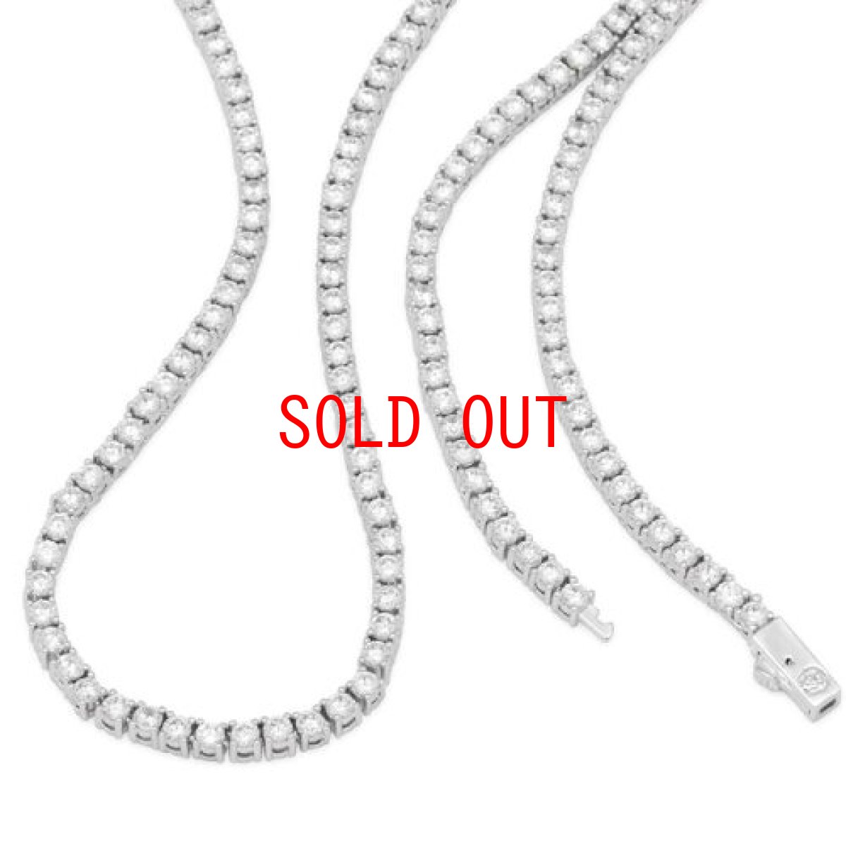 画像3: Tennis Chain Necklace 4mm 14K Gold Silver ネックレス ゴールド テニス チェーン  (3)