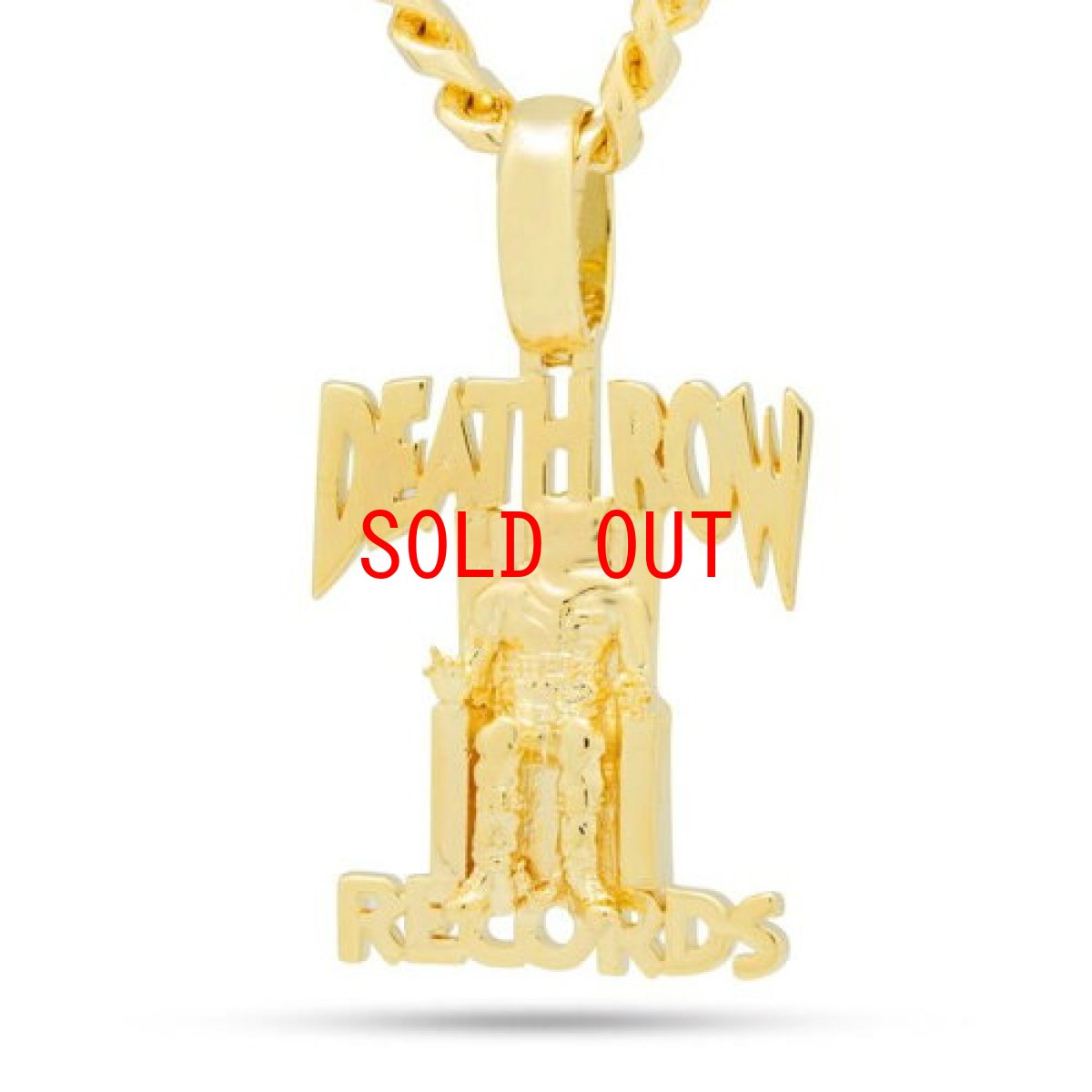 画像1: × Death Row Records Classic Logo Necklace 14K Gold デスロウ ネックレス ゴールド (1)