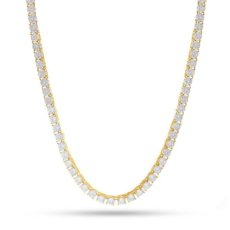 画像1: Tennis Chain Necklace 4mm 14K Gold ネックレス ゴールド テニス チェーン  (1)