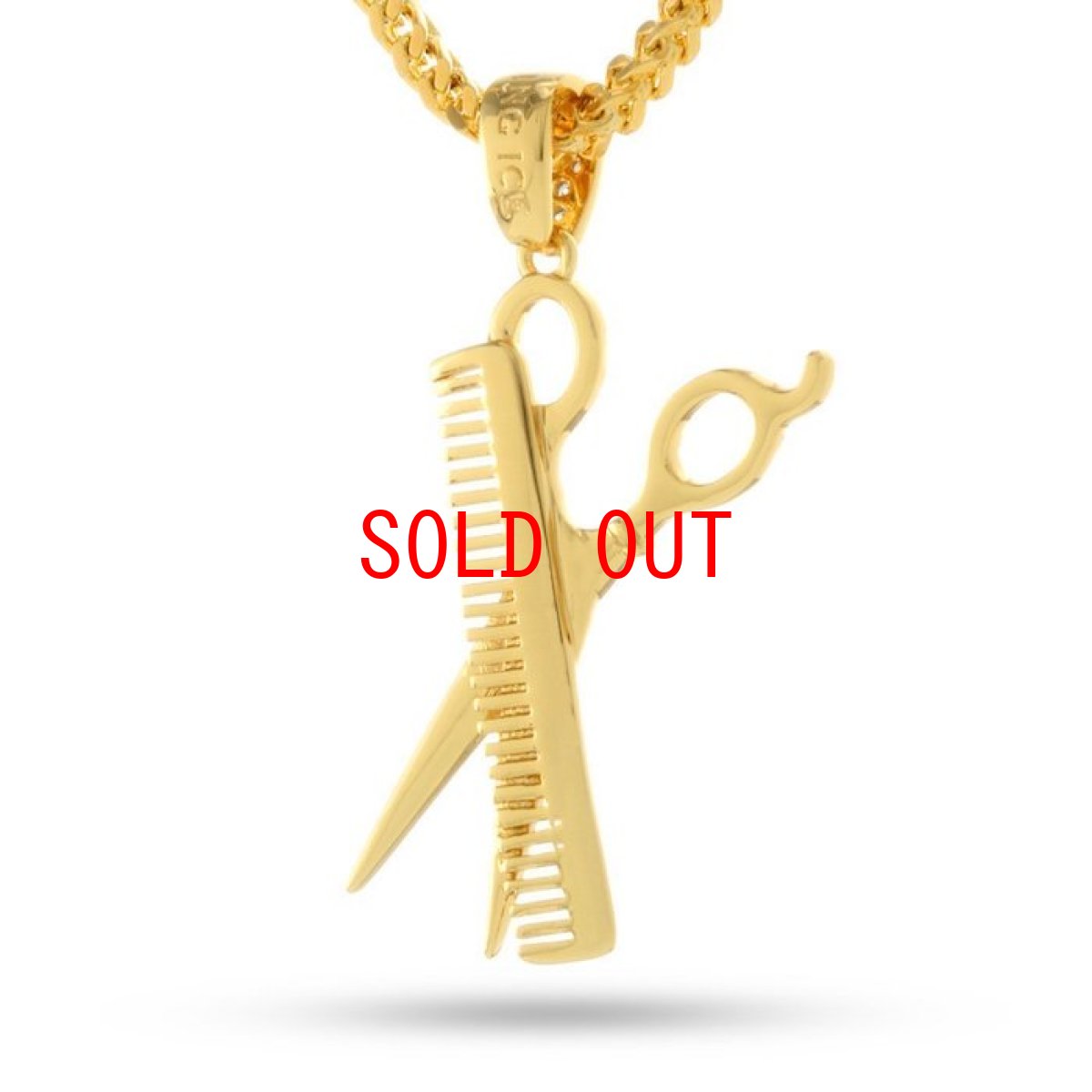 画像2: Barber Shop Comb and Scissors Necklace バーバー ショップ コーム ネックレス チェーン (2)