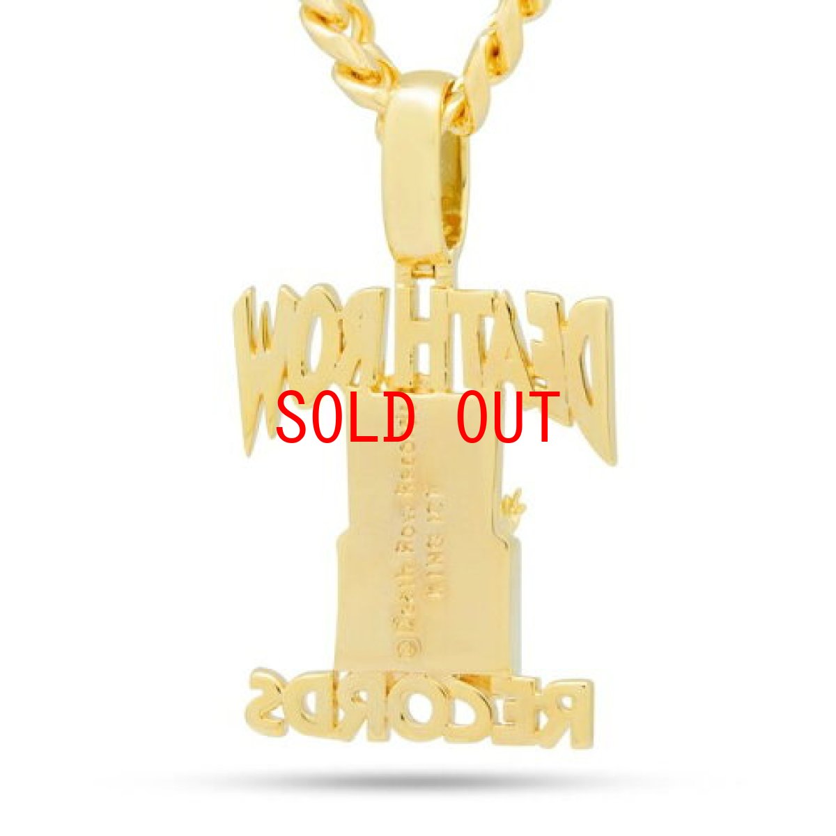 画像2: × Death Row Records Classic Logo Necklace 14K Gold デスロウ ネックレス ゴールド (2)