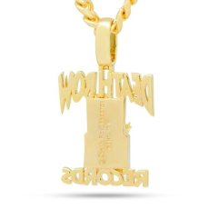 画像2: × Death Row Records Classic Logo Necklace 14K Gold デスロウ ネックレス ゴールド (2)
