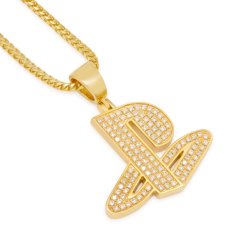 画像5: × PlayStation Iced Out Classic PS Logo Necklace 14K Gold Single Row プレイステーション ネックレス ゴールド プレステ 50cm チェーン (5)