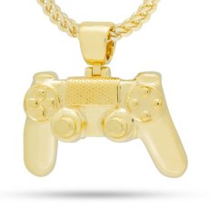 画像1: × PlayStation Controller Necklace 14K Gold Single Row コントローラー プレイステーション ネックレス ゴールド プレステ 50cm チェーン (1)