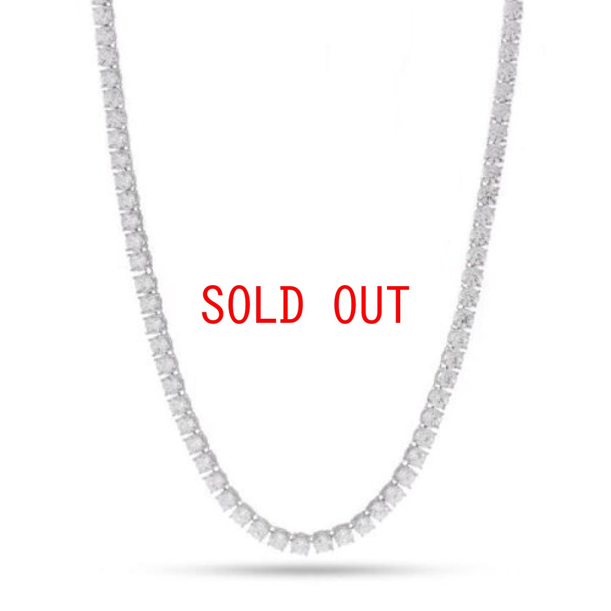画像2: Tennis Chain Necklace 4mm 14K Gold Silver ネックレス ゴールド テニス チェーン  (2)