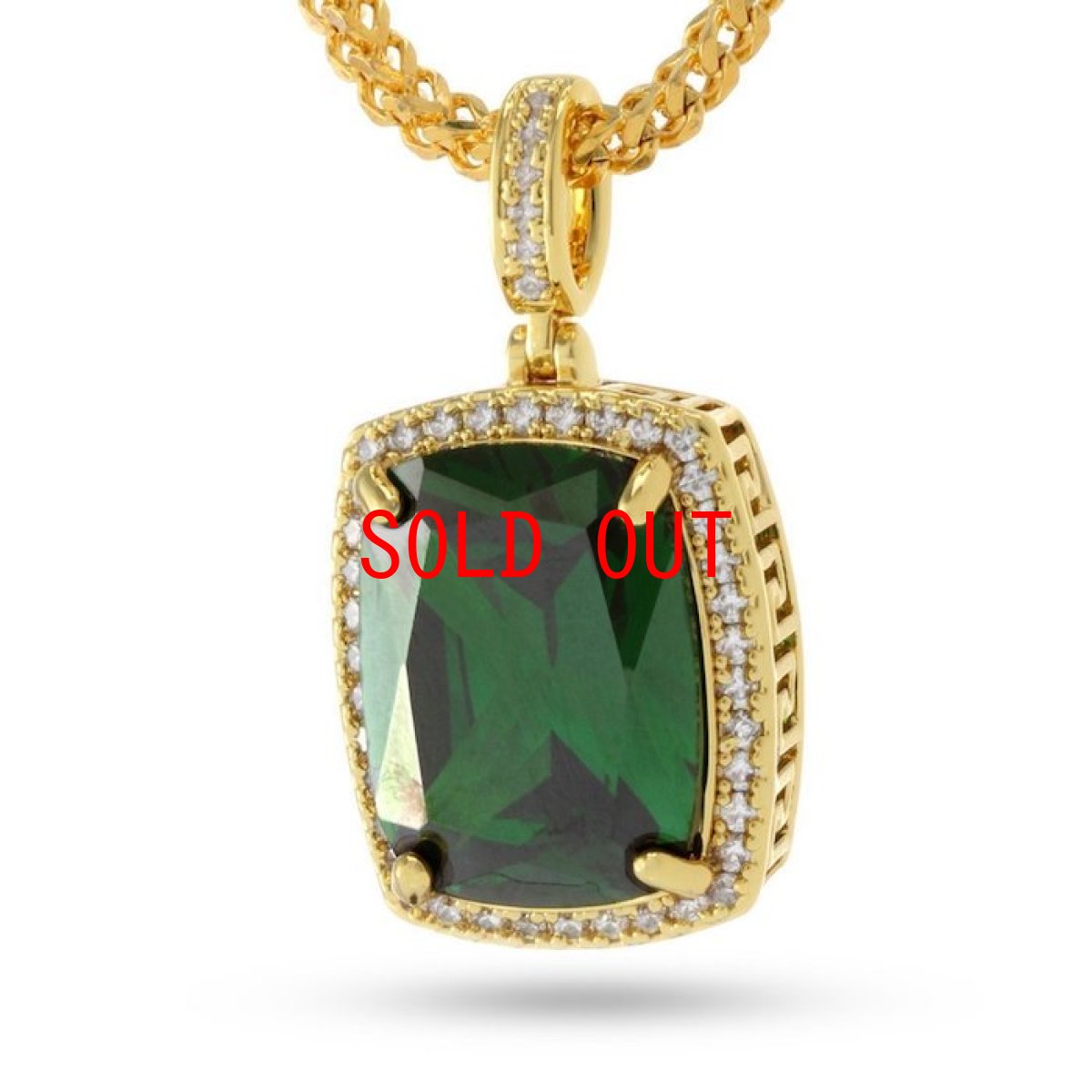 画像1: 14K Gold Emerald ＆ Onyx Crown Necklace ネックレス エメラルド オニキス  (1)