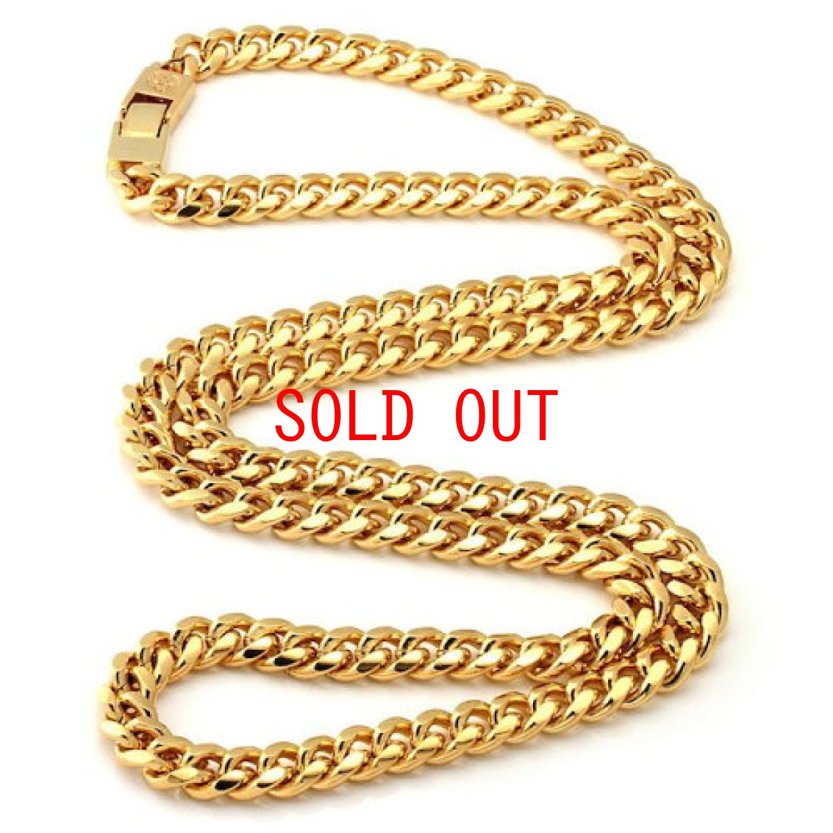 画像4: Miami Cuban Curb Chain Necklace 8mm Stainless Steel 14K Gold plating ネックレス マイアミ キューバン ゴールド リンク チェーン (4)