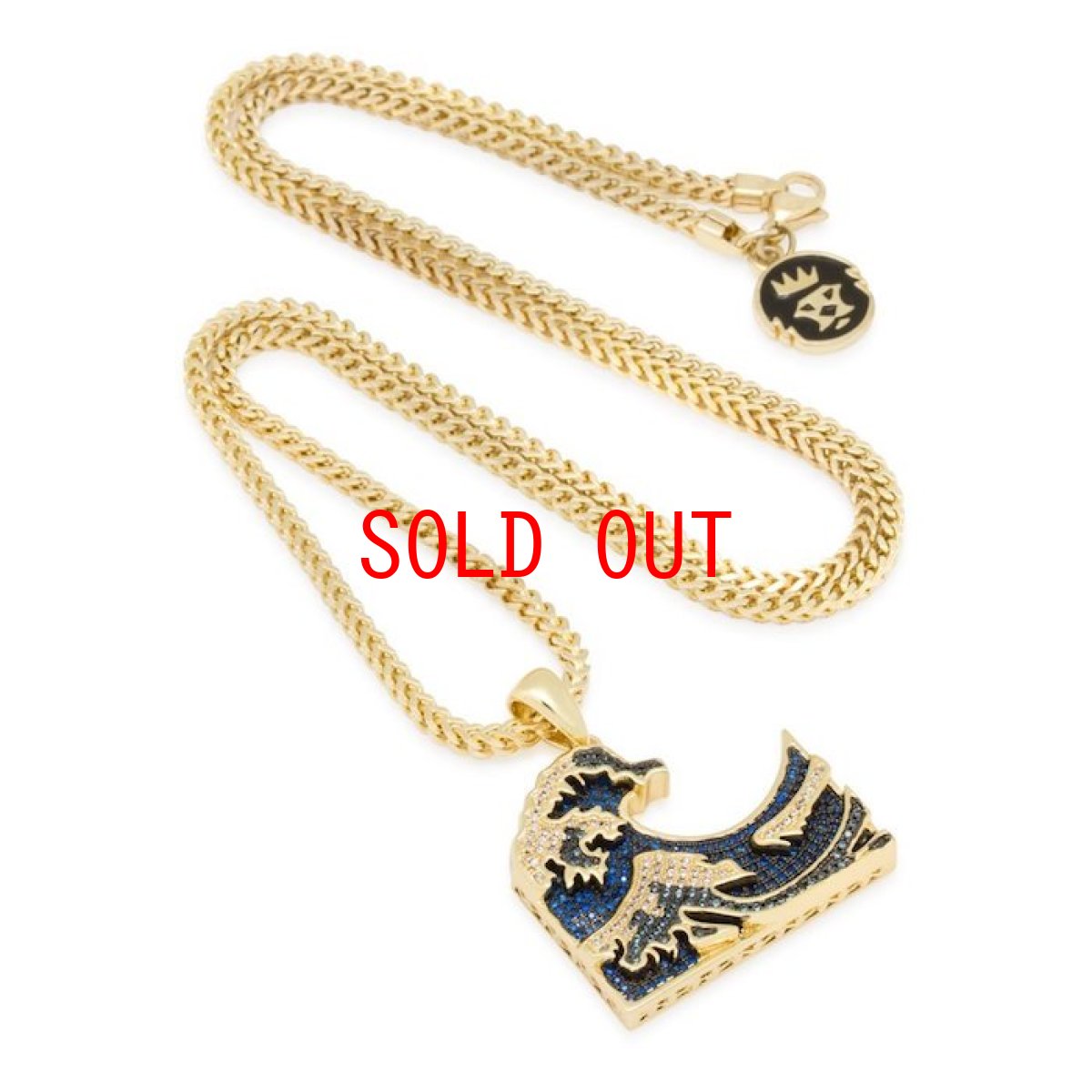 画像3: 14K Gold Plated Great Wave Necklace ネックレス ゴールド 64cm チェーン 波 ウェーブ 真鍮 葛飾 北斎 浮世絵 Ukiyoe Hokusai Katsushika ネックレス  (3)