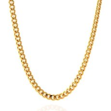 画像2: Miami Cuban Curb Chain Necklace 5mm Stainless Steel 14K Gold plating ネックレス マイアミ キューバン ゴールド リンク チェーン (2)