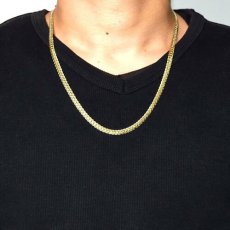 画像1: Miami Cuban Curb Chain Necklace 5mm Stainless Steel 14K Gold plating ネックレス マイアミ キューバン ゴールド リンク チェーン (1)