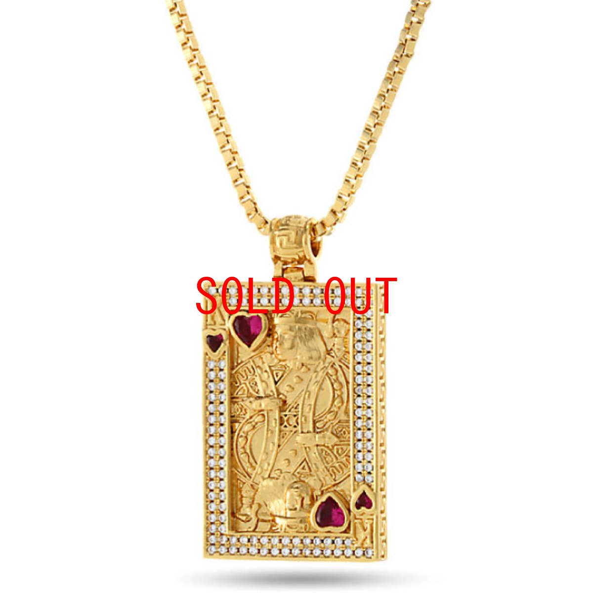 画像1: Suicide King Necklace 14K Gold Trump ネックレス トランプ ハート キング (1)