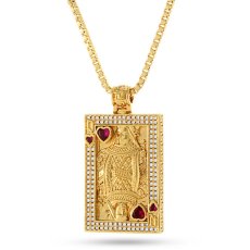 画像2: Suicide King Necklace 14K Gold Trump ネックレス トランプ ハート キング (2)