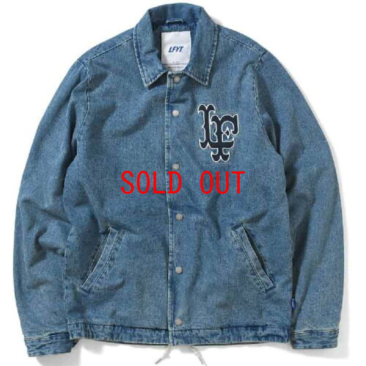 画像1: Logo Washed Denim Coach Jacket コーチ ジャケット by Lafayette ラファイエット  (1)