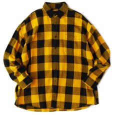 画像2: Gigablok S/S Shirt 長袖 オーバーサイズ ヘビネル フランネル チェック シャツ  (2)