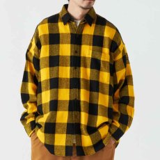 画像1: Gigablok S/S Shirt 長袖 オーバーサイズ ヘビネル フランネル チェック シャツ  (1)
