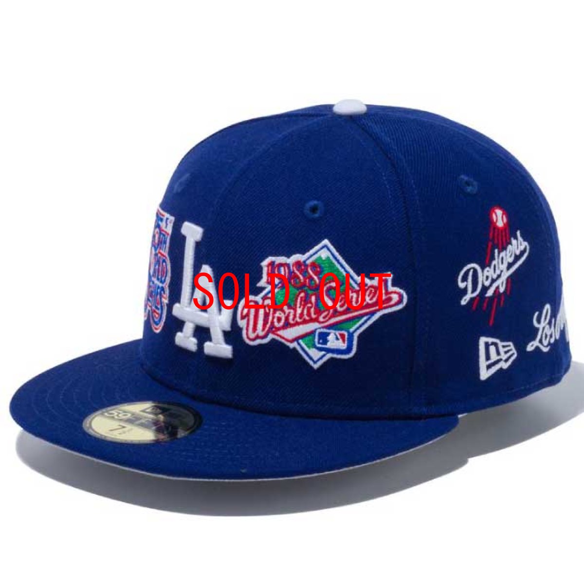 画像1: 59Fifty Los Angeles Dodgers World Series Allover Patch Cap 全面 刺繍 デザイン ロサンゼルス ドジャース ワールド シリーズ キャップ 帽子 MLB 公式 Official (1)