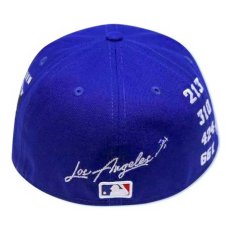 画像2: 59Fifty Los Angeles Dodgers Cap Dark Royal Blue White ロサンゼルス ドジャース US 全面 刺繍 ヤシの木 デザイン キャップ 帽子 MLB 公式 Official 海外限定 (2)