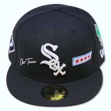 画像1: 59Fifty Chicago White Sox Cap Black White シカゴ・ホワイトソック US 全面 刺繍 デザイン キャップ 帽子 MLB 公式 Official 海外限定 (1)