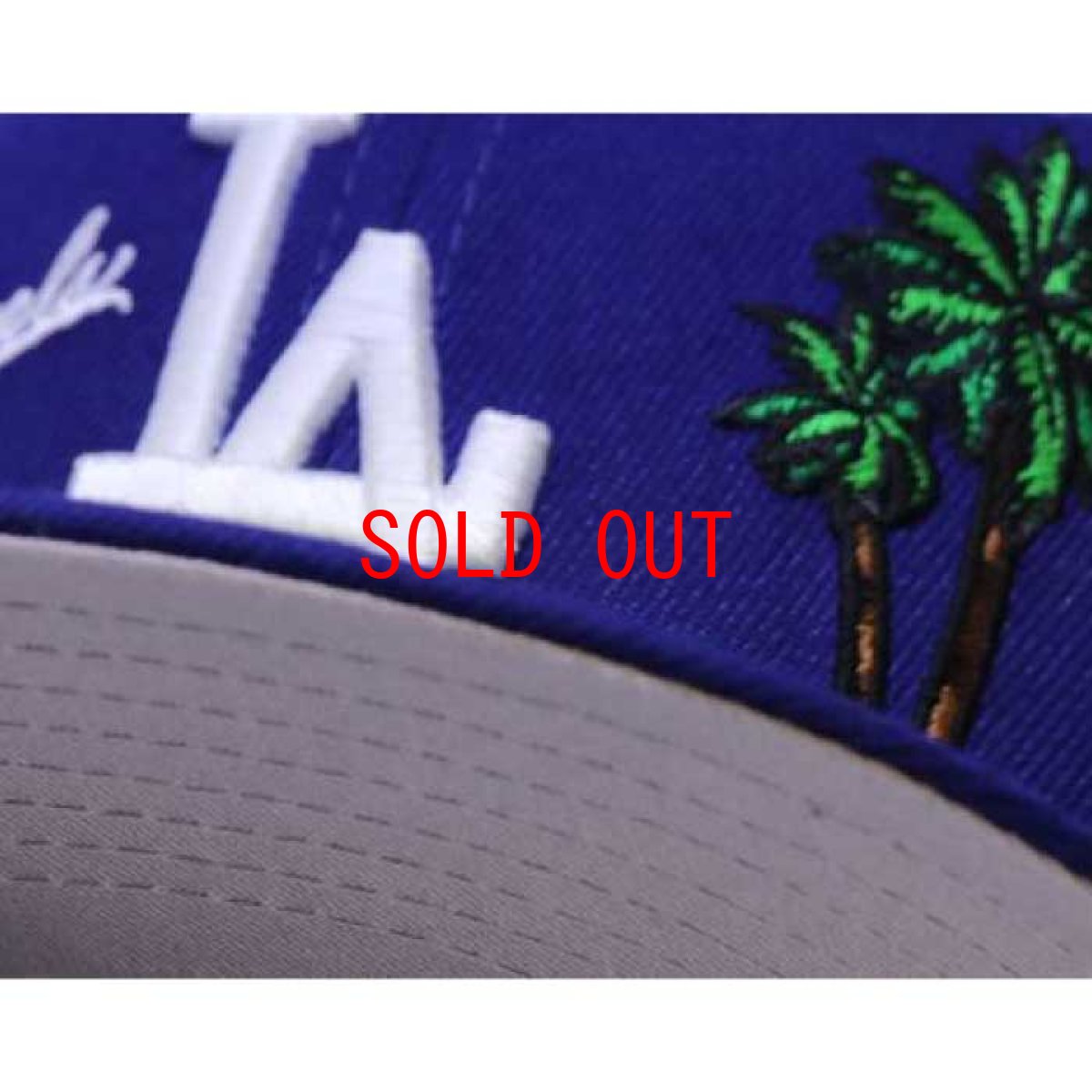 画像5: 59Fifty Los Angeles Dodgers Cap Dark Royal Blue White ロサンゼルス ドジャース US 全面 刺繍 ヤシの木 デザイン キャップ 帽子 MLB 公式 Official 海外限定 (5)